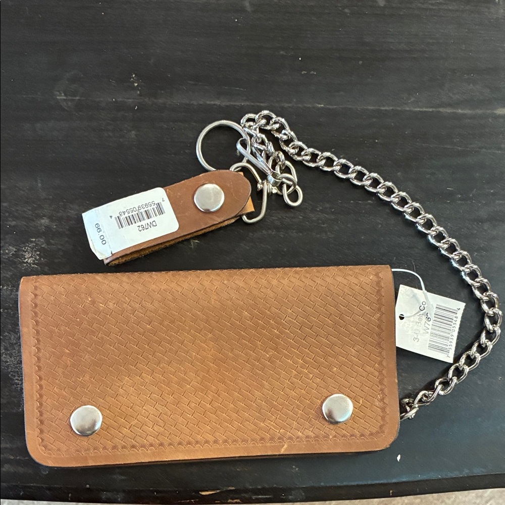 Brown Men’s Bifold Wallet with Chain